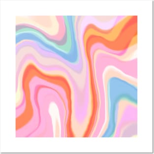 Colorful Marble Swirl Groovy Posters and Art